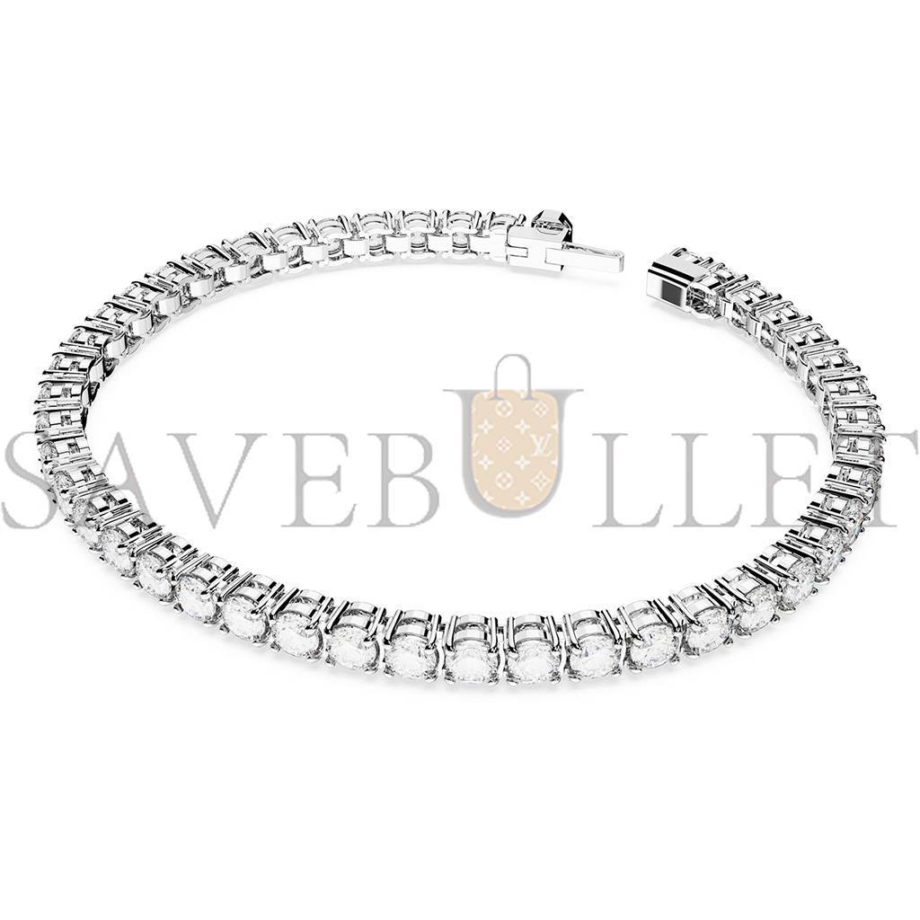 SWAROVSKI MATRIX TENNIS BRACELETROUND CUT WHITE RHODIUM PLATED 5648936 SWAROVSKI MATRIX TENNIS BRACELETROUND CUT WHITE RHODIUM PLATED 5648936
